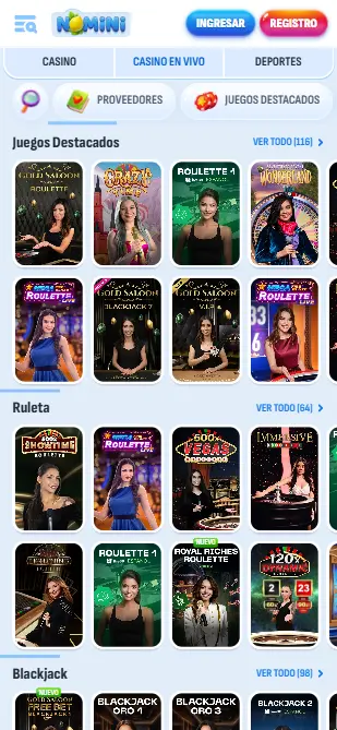 Nomini casino en vivo