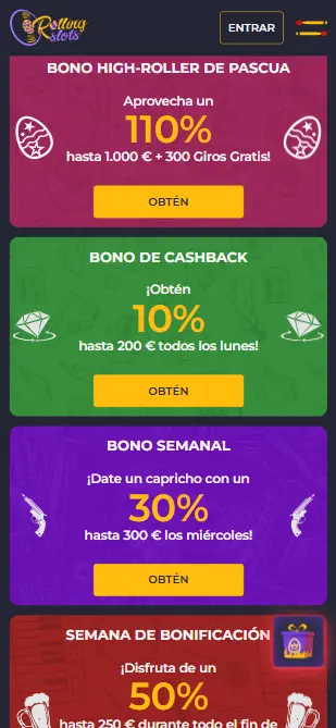 Rolling slots bonos
