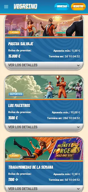 Torneos de Vegasino casino online
