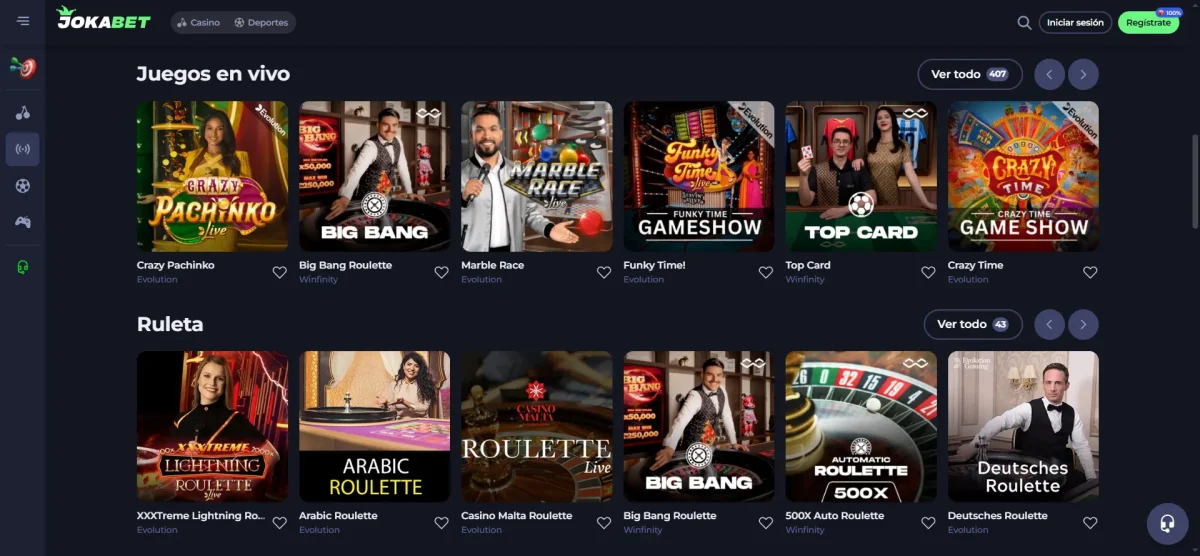 Jokabet сasino con los mejores proveedores de juegos en vivo