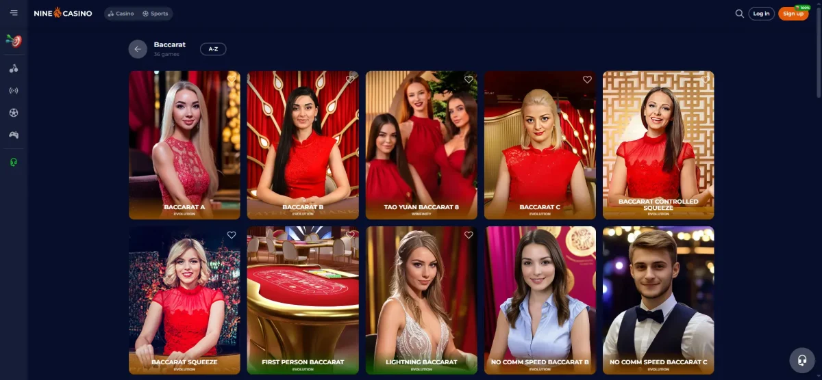 Nine asino-Baccarat-juegos